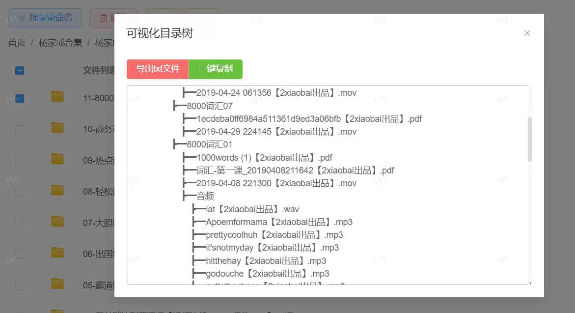 网盘聚合助手PHP源码,多盘账号管理支持百度网盘批量重命名、目录树导出插图5